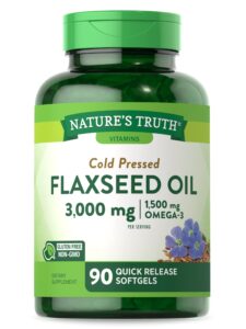 flaxseed oil softgels | 90 count | cold pressed, non-gmo & gluten free supplement | by nature's truth