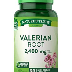 Nature's Truth Valerian Root Capsules | 2400mg | 90 Count | Non-GMO & Gluten Free Supplement