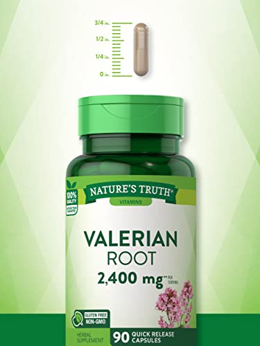 Nature's Truth Valerian Root Capsules | 2400mg | 90 Count | Non-GMO & Gluten Free Supplement