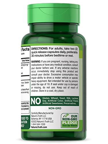 Nature's Truth Valerian Root Capsules | 2400mg | 90 Count | Non-GMO & Gluten Free Supplement