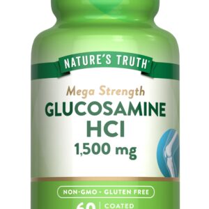 Nature's Truth Glucosamine HCI 1500mg | 60 Caplets | Mega Strength Supplement | Non-GMO & Gluten Free Supplement