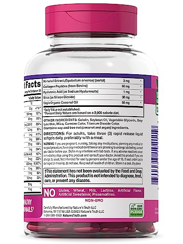 Hair, Skin & Nails Vitamin | 5000mcg Biotin | 165 Softgels | with Collagen | Non-GMO & Gluten Free Supplement | by Nature's Truth