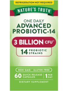 probiotics for men and women | 3 billion cfu | 60 capsules | 14 strains | non-gmo & gluten free | by nature's truth