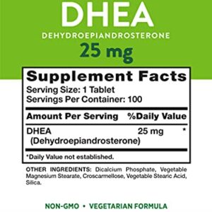 DHEA 25mg Tablets | 100 Count | Vegetarian, Non-GMO & Gluten Free Supplement | by Nature's Truth