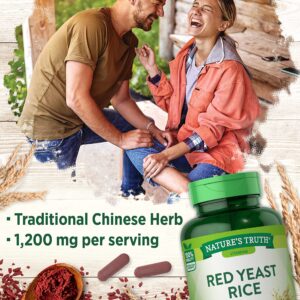 Nature's Truth Red Yeast Rice Capsules 1200 mg | 120 Count | Non-GMO, Gluten Free Supplement