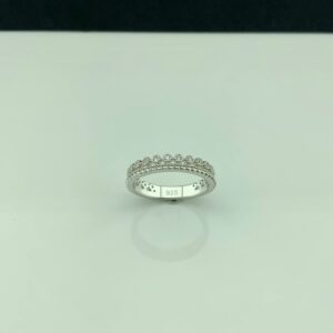 SILVERCLOSEOUT Sterling Silver Double Row Cz Eternity Ring - Size 8