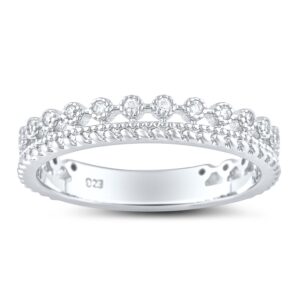 SILVERCLOSEOUT Sterling Silver Double Row Cz Eternity Ring - Size 8