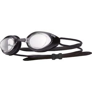 tyr black hawk racing goggles, clear matte black, one size