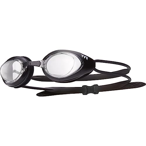 TYR Black Hawk Racing Goggles, Clear Matte Black, One Size