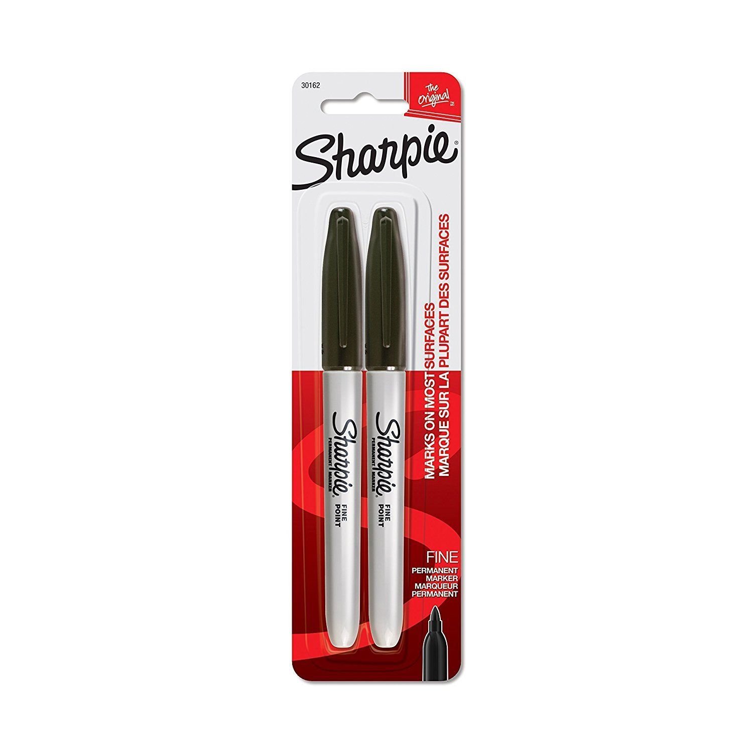 Sharpie 30162PP Fine Point Permanent Markers, Black, Permanent Ink, Ink Dries Quickly and Resists Both Fading and Water, Blister of 2 Markers, Pack of 3 Blisters, 6 Markers Total