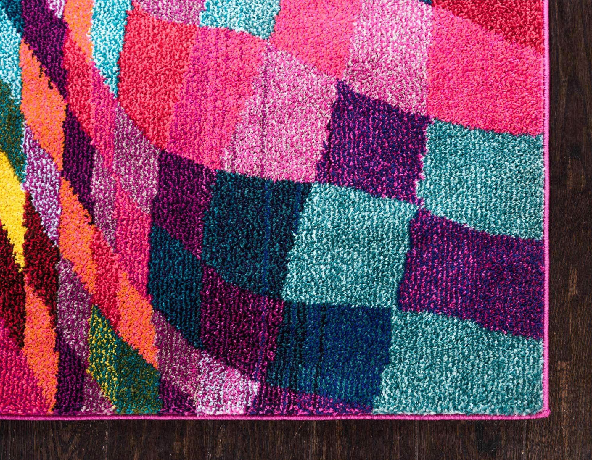 Unique Loom Estrella Collection Geometric, Abstract, Colorful, Modern, Eclectic Area Rug, 7 ft x 10 ft, Multi/Pink