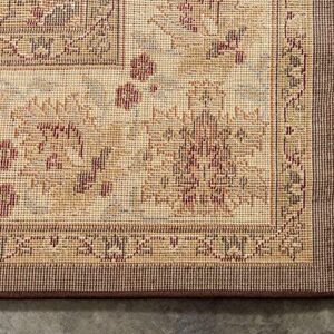 Unique Loom Voyage Collection Traditional Oriental Classic Intricate Design Area Rug, 5' 3" x 8' Rectangle, Brown/Cream