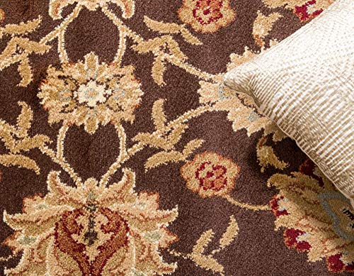 Unique Loom Voyage Collection Traditional Oriental Classic Intricate Design Area Rug, 5' 3" x 8' Rectangle, Brown/Cream