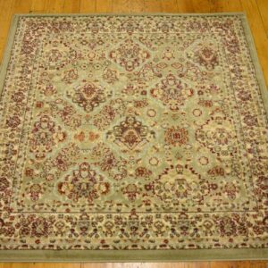 Unique Loom Voyage Collection Traditional Oriental Classic Intricate Design Area Rug, 4' 1" Square, Light Green/Cream