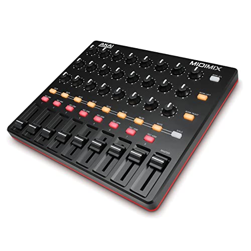 AKAI Professional MIDImix - USB MIDI Controller Mixer with Assignable Faders & Master Fader, 24 Knobs and 16 Buttons, 1 to 1 Mapping With Ableton Live