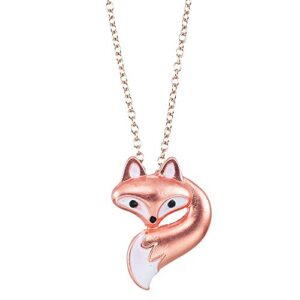 world end imports cute little fox head and tail on 18'' link chain necklace with 3'' extension by world end imports