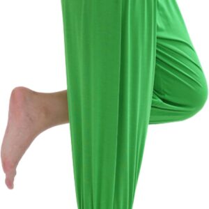 Hoerev Women Super Soft Modal Spandex Harem Yoga Pilates Capri Pants Lounge Pant,Green,Large