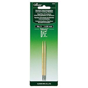 clover needlecraft "takumi no.3 bamboo interchangeable circular knitting needles