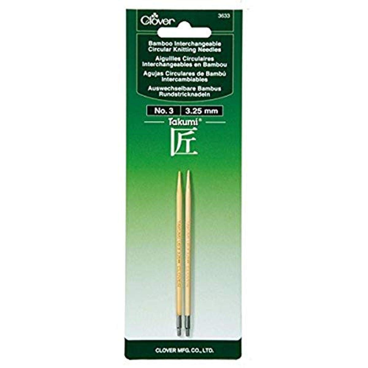 Clover Needlecraft "Takumi No.3 Bamboo Interchangeable Circular Knitting Needles