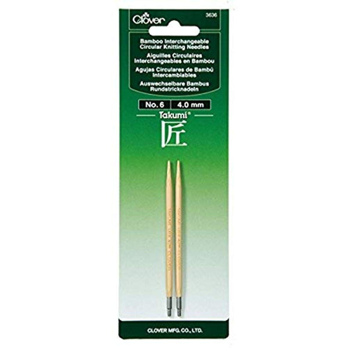 Clover Needlecraft "Takumi No.6 Bamboo Interchangeable Circular Knitting Needles