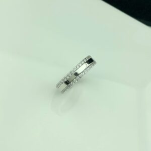 SILVERCLOSEOUT Sterling Silver Cz Striped Eternity Ring - Size 6