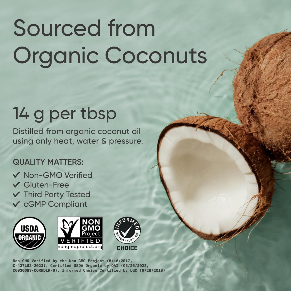 Sports Research Keto MCT Oil from Organic Coconuts - Fatty Acid Fuel for Body + Brain Triple Ingredient C8, C10, C12 MCTs Perfect in Coffee, Tea, & More Non-GMO Vegan Unflavored (32 Oz)