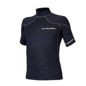 scubapro men's t-flex short sleeve rash guard black