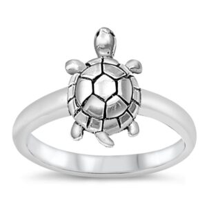 Sterling Silver Women's Turtle Ring Wholesale Pure 925 Band New 14mm Size 11