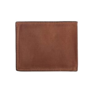 Fossil Men's Derrick Leather RFID-Blocking Bifold with Coin Pocket Wallet, Brown, (Model: ML3687200)