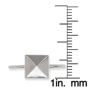 Beaux Bijoux Sterling Silver Dainty Pyramid Style Square Ring (Size 7)