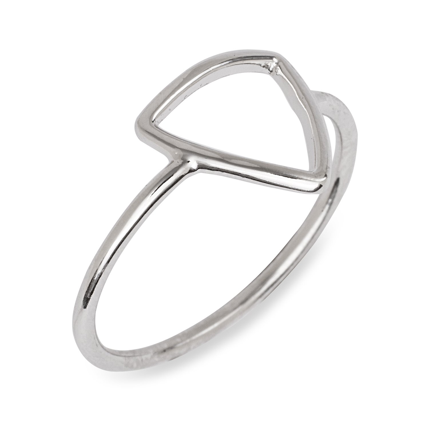 Beaux Bijoux Sterling Silver Dainty Open Triangle Ring (Size 6)