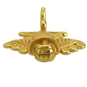 Across The Puddle, Ancient Aliens Jewelry Collection, 24k Gold Plated Pre-Columbian Quimbaya Golden Jet-9 / Ancient Aircraft-9 / Golden Flyer-9 Lapel Pin with Military Clutch