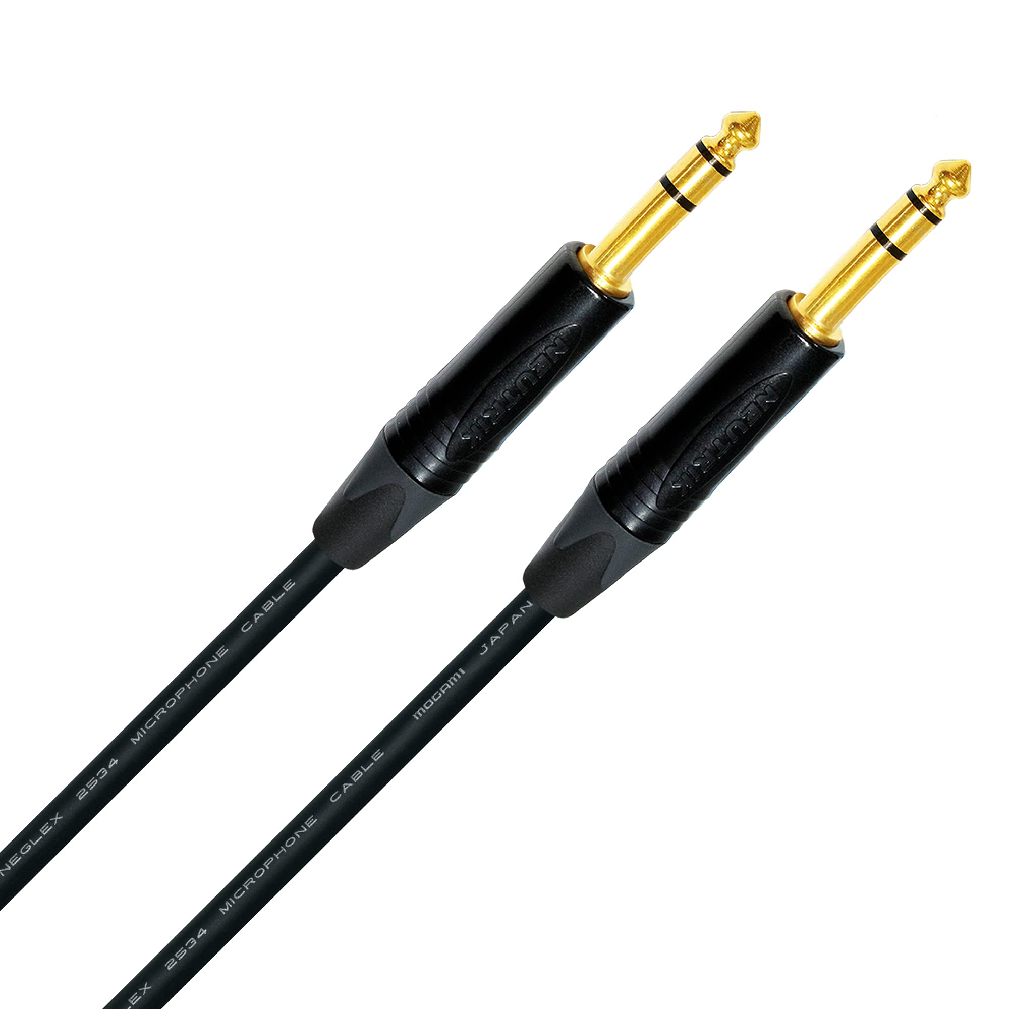 1.5 Foot – Quad Balanced Patch Cable CUSTOM MADE By WORLDS BEST CABLES – using Mogami 2534 wire and Neutrik NP3X-B ¼ Inch (6.35mm) TRS Stereo Phone Plugs