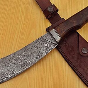 CP-35 Custom Handmade Damascus Steel 12.00 Inches Cleaver style Knife - Beautiful Handle