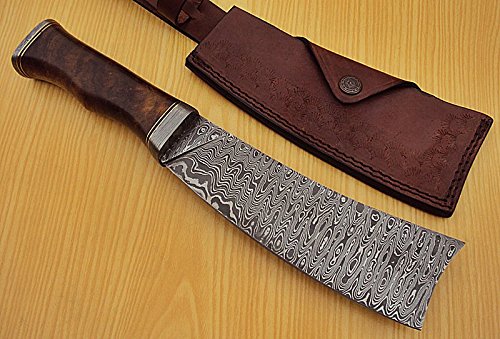 CP-35 Custom Handmade Damascus Steel 12.00 Inches Cleaver style Knife - Beautiful Handle