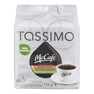 Mcdonalds McCafe Premium Roast Decaffeinated Coffee Tassimo 14 T-discs {Imported from Canada}