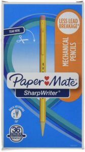 paper mate sharpwriter 0.7 mm mechanical pencils, yellow barrel - pack of 216 (1921221)