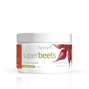 humann superbeets beetroot powder - nitric oxide boost for blood pressure, circulation & heart health support - non-gmo superfood supplement - original apple flavor, 30 servings