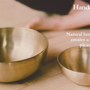 Bronze Singing Bowl with Felt Ring and Cover, Energy Series — MADE IN INDIA — For Meditation, Yoga and Sound Healing Therapy, 2-YEAR WARRANTY