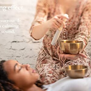 Singing Bowl Resonant Mallet Striker, Leather Finish with Wood Body — Made in India — For Meditation, Sound Healing Therapy and Yoga