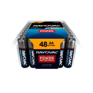 rayovac aa batteries, alkaline double a batteries (48 battery count)