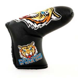 Tiger Golf Headcover for Blade Putter, Black, Golf Head Cover