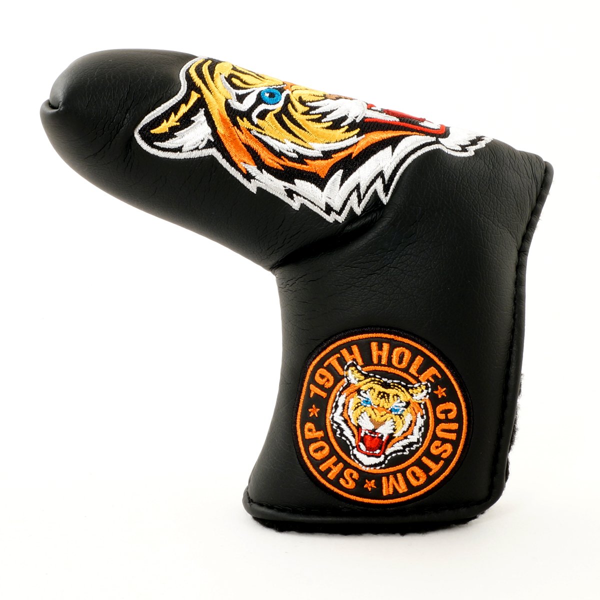 Tiger Golf Headcover for Blade Putter, Black, Golf Head Cover