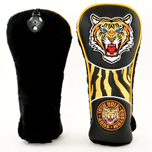 Tiger Retro Style Fairway Metal Woods Headcover, Black, Golf Head Cover