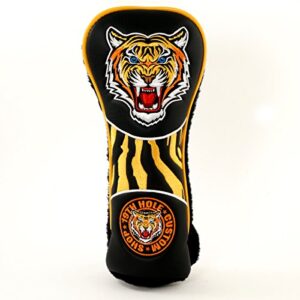 Tiger Retro Style Fairway Metal Woods Headcover, Black, Golf Head Cover