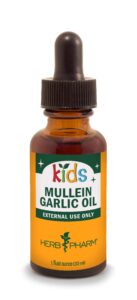 herb pharm kids mullein and garlic oil, 1 fl oz, calendula, garlic, mullein, st. john's wort, olive oil