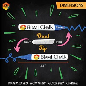 Blami Arts Liquid Chalk Markers Washable -14 Ink Pens & Extra Gold and Silver Colors - Chalkboard Labels Pack Included Non Toxic - Reversible Tips and Erasing Sponge included