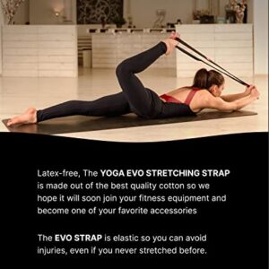 YOGA EVO Exercise Band with Loops for Physical Therapy Yoga, Exercise and Flexibility Elastic Fitness Stretch Band + Exercise Instructions & Carry Bag