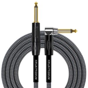 kirlin cable iwb-202bfgl-10/ca 10-feet premium plus instrument cable, carbon gray woven jacket