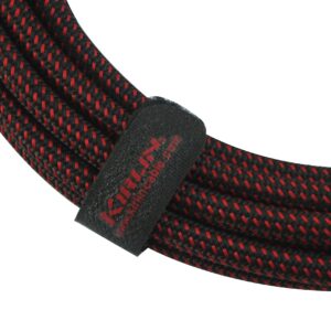 KIRLIN Cable IWB-202BFGL-10/BR 10-Feet Premium Plus Instrument Cable, Black/Red Woven Jacket